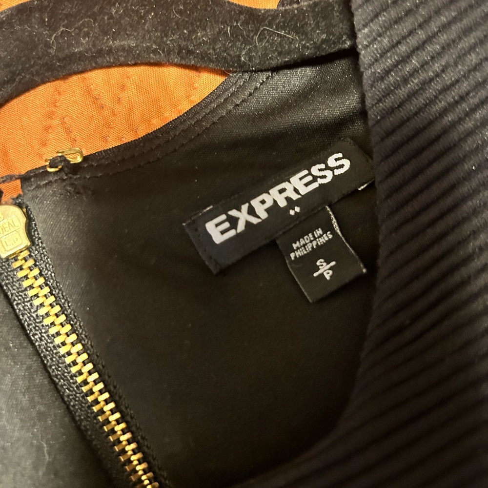 Express Black Ribbed Mini Dress - Picture 3 of 4